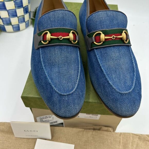 Men’s Gucci horse bit denim loafers size 10 made in Italy - Picture 3 of 10